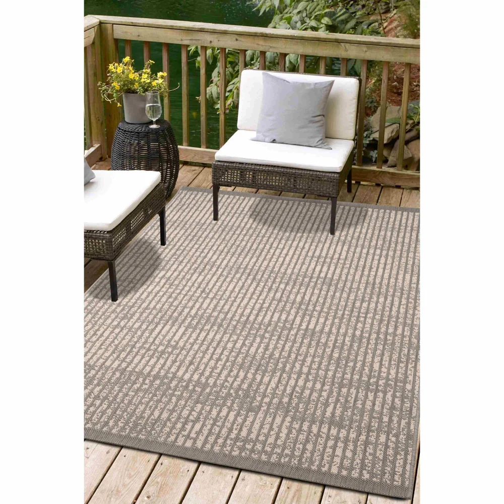 Homemaker Grey Hatch Design Rug - 67 x 200 Image 2