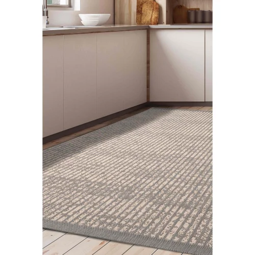 Homemaker Grey Hatch Design Rug - 67 x 200 Image 1