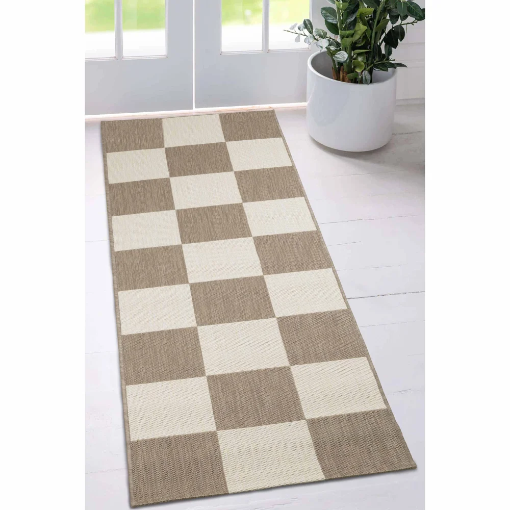 Homemaker Natural Chequer Runner Rug - 120 x 170 Image 1