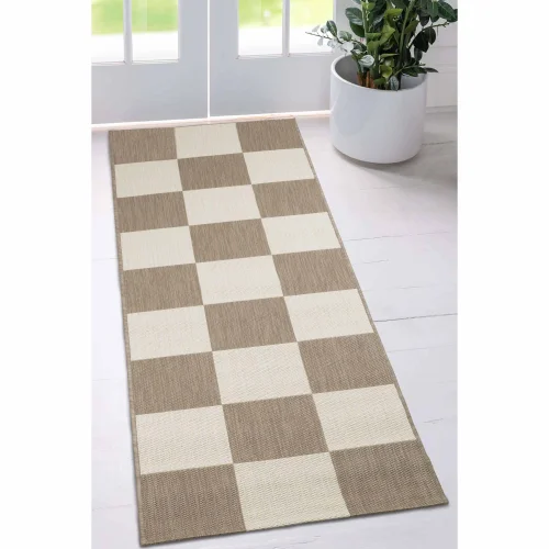Homemaker Natural Chequer Runner Rug - 120 x 170 Image 1