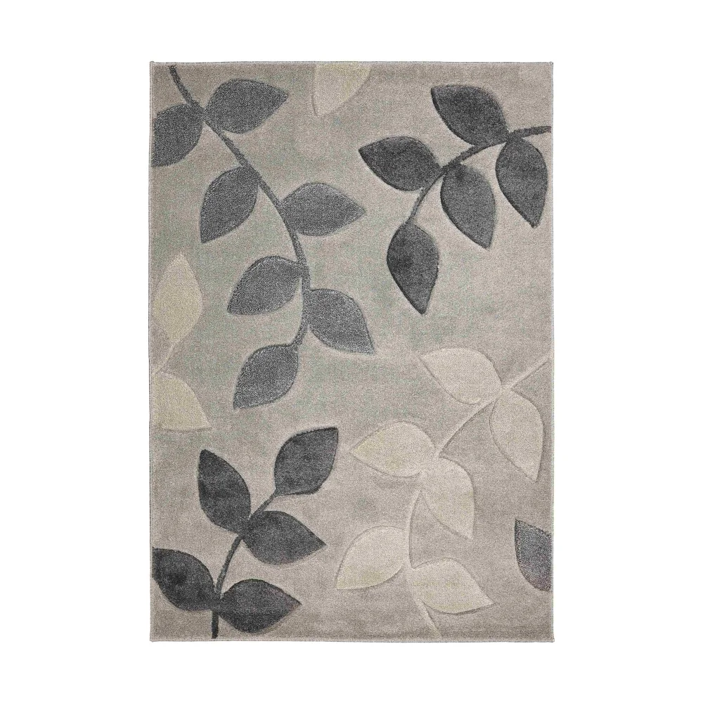Homemaker Grey Leaf Design Rug - 120 x 170 Image 4