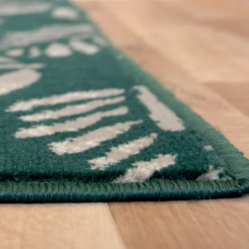 Homemaker Green Leaf Print Rug - 120W x 160D(cm) Image 3