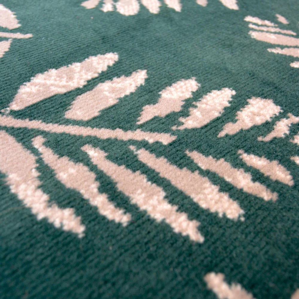 Homemaker Green Leaf Print Rug - 120W x 160D(cm) Image 2