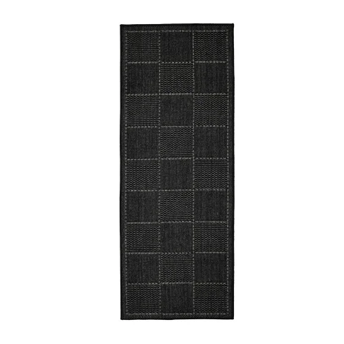 Homemaker Black Check Gel Flatweave Runner Rug - 60 X 180 Image 2