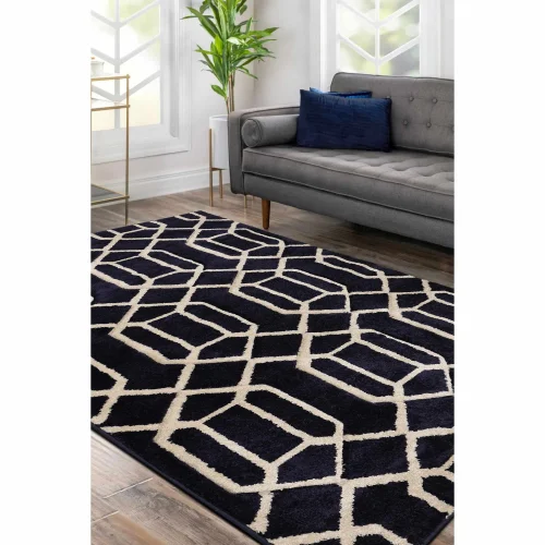 Homemaker Lattice Navy Rug - 80 x 150 Image 1