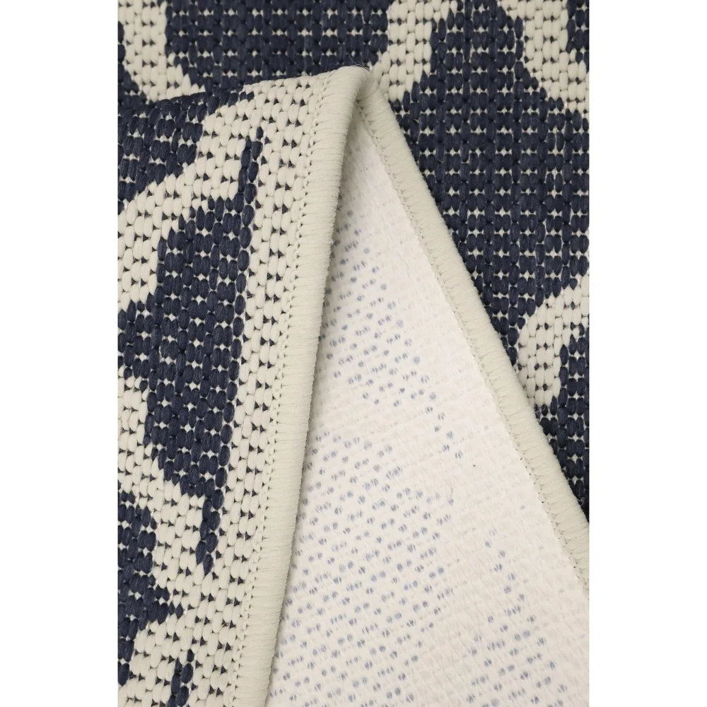 Homemaker Navy Trellis Gel Flatweave Runner Rug - 80 x 150 Image 3