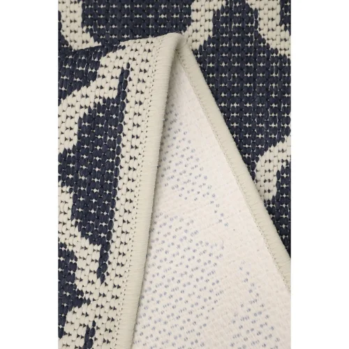 Homemaker Navy Trellis Gel Flatweave Runner Rug - 80 x 150 Image 3