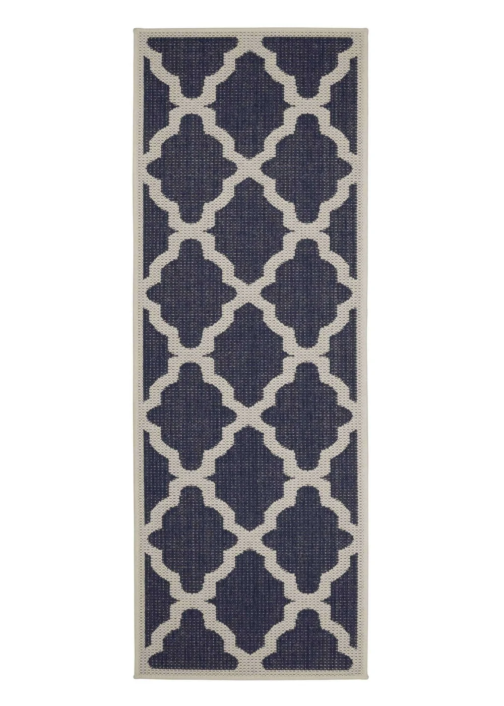 Homemaker Navy Trellis Gel Flatweave Runner Rug - 80 x 150 Image 4