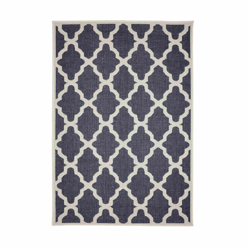 Homemaker Navy Trellis Gel Flatweave Runner Rug - 80 x 150 Image 5