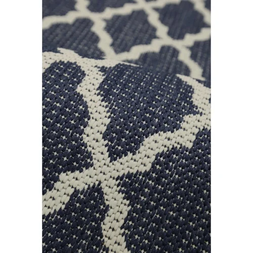Homemaker Navy Trellis Gel Flatweave Runner Rug - 80 x 150 Image 2