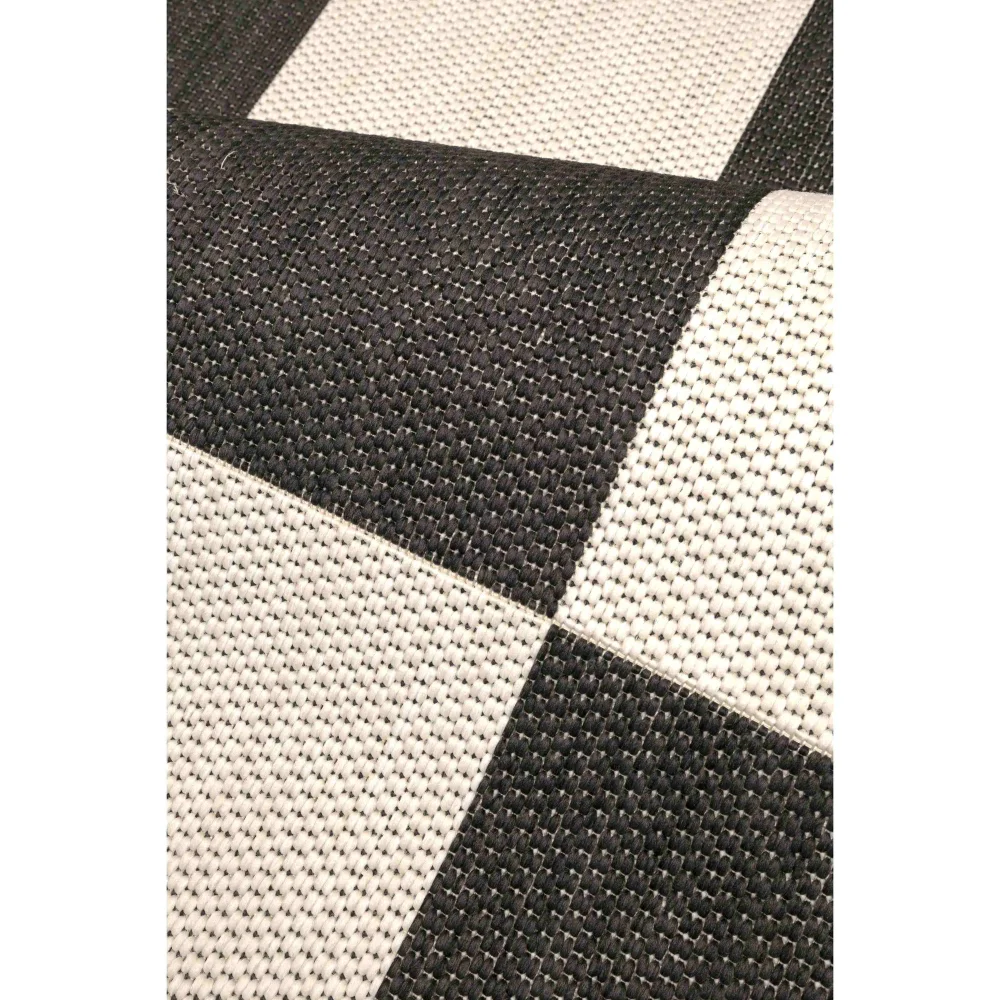 Homemaker Black Chequer Runner Rug - 80 x 150 Image 3