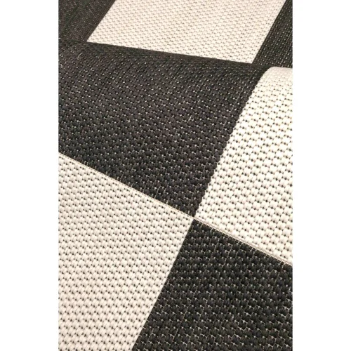 Homemaker Black Chequer Runner Rug - 80 x 150 Image 3