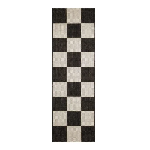 Homemaker Black Chequer Runner Rug - 80 x 150 Image 5