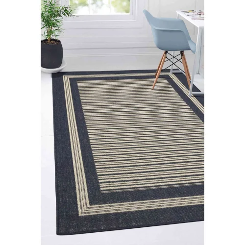Homemaker Gel Backed Navy Border Rug - 160 X 230 Image 1