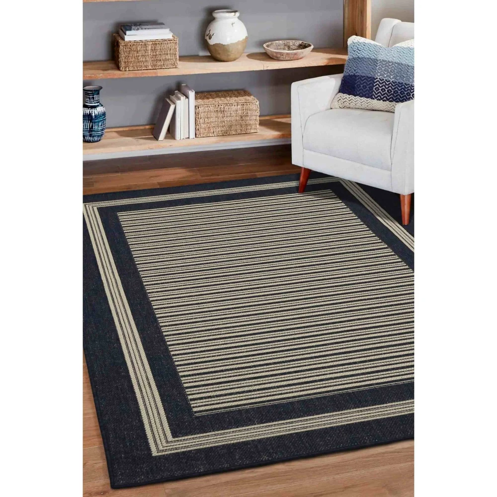 Homemaker Gel Backed Navy Border Rug - 160 X 230 Image 2