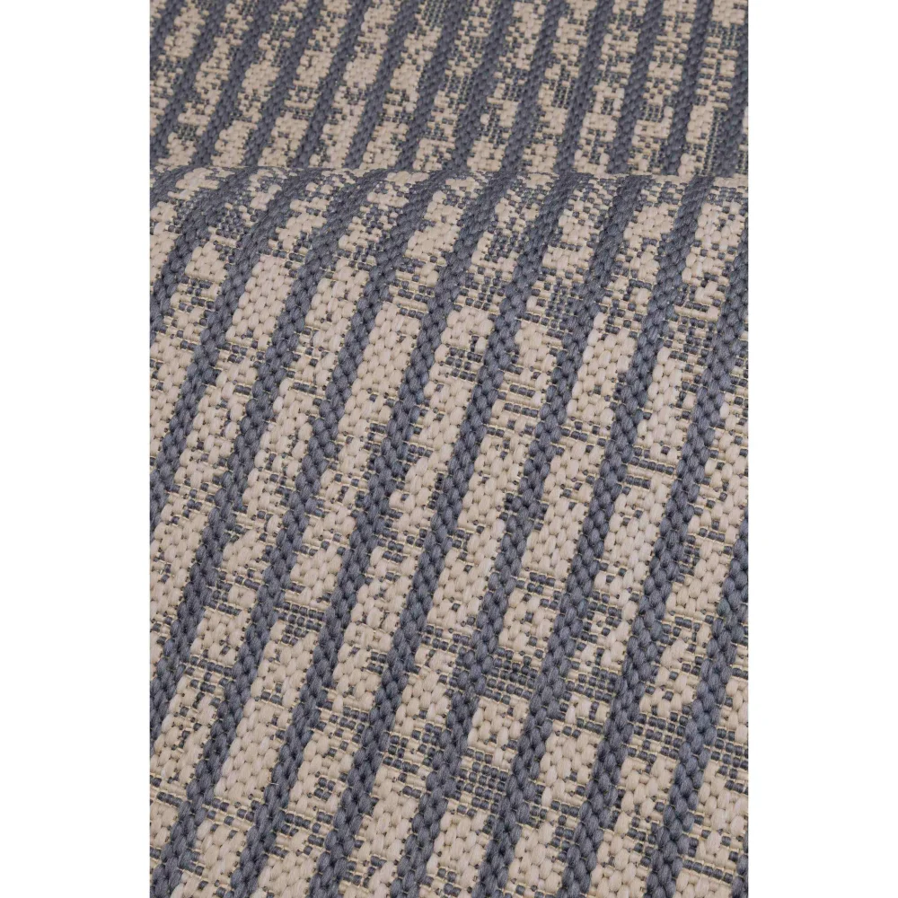 Homemaker Navy Hatch Design Runner Rug - 67 x 200 Image 4