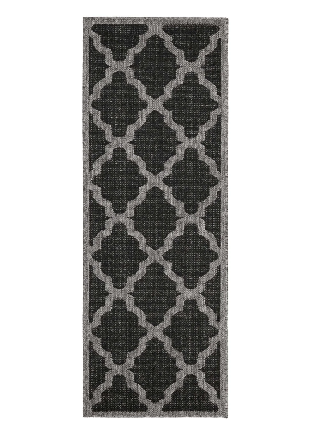 Homemaker Black Trellis Gel Flatweave Runner Rug - 60 X 180 Image 4