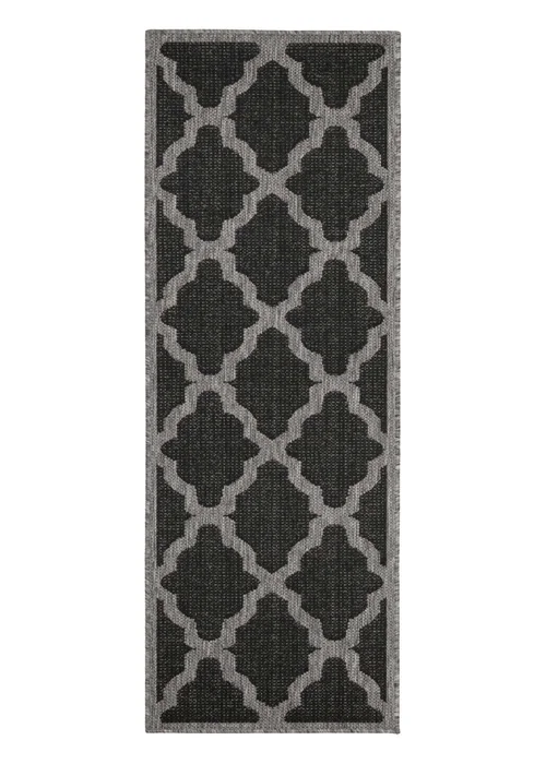 Homemaker Black Trellis Gel Flatweave Runner Rug - 60 X 180 Image 4