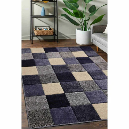 Homemaker Blue Blocks Rug - 60 X 200 Image 1