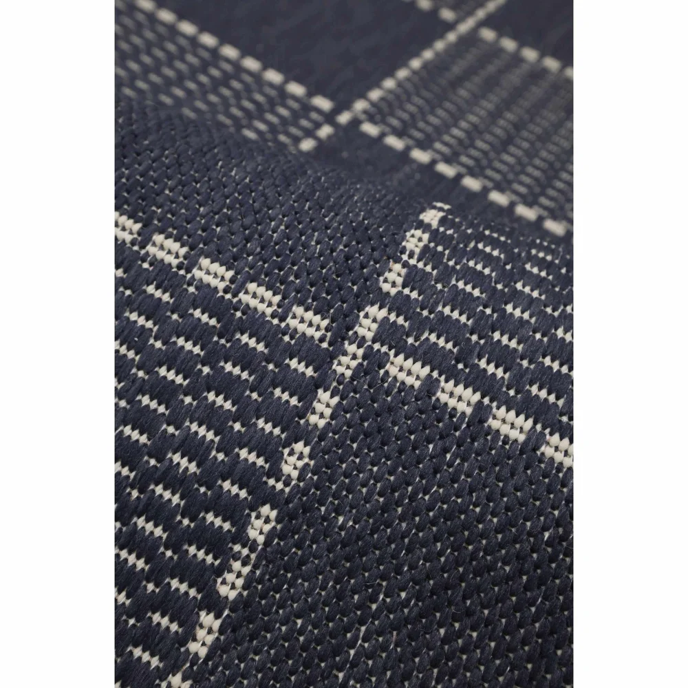 Homemaker Navy Check Gel Flatweave Rug - 60 x 230cm Image 4
