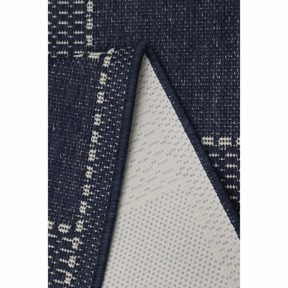 Homemaker Navy Check Gel Flatweave Rug - 60 x 230cm Image 5