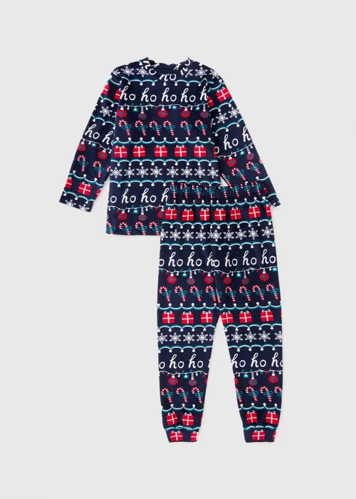 Boys Navy Ho Ho Family Pyjama Set (1–13yrs) - 1 half year to 2 Image 1