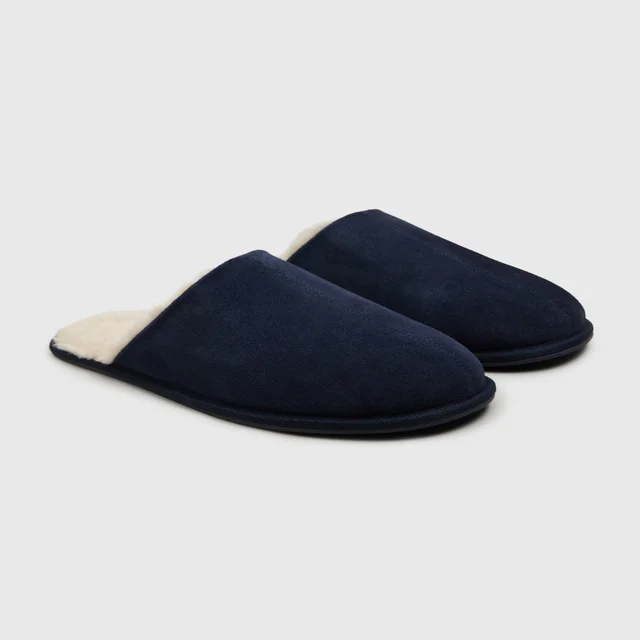 Isotoner Pantofole Mules Bambino In Sherpa Blu Marino | Suola Ergonomica Antiscivolo, Lavabili, Taglia 37 EU