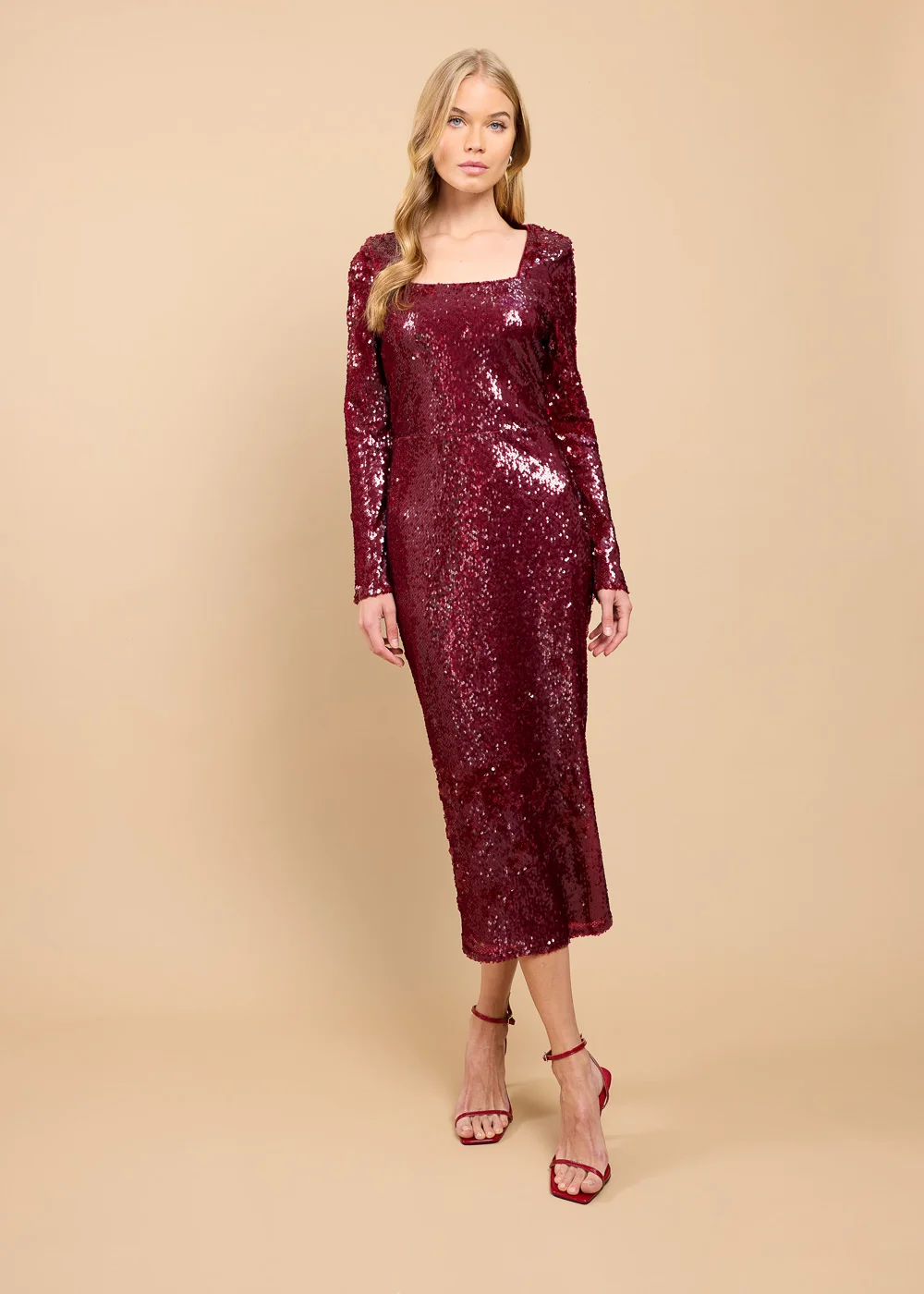 Little Mistress Red Sequin Midaxi Dress by Vicky Pattison - 8 Image 5