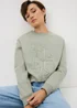 Sage Green Slogan Sweatshirt - XS Image 1