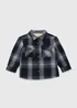 Boys Navy Check Borg Lined Shirt (1-7yrs) - Age 3 - 4 Years Image 1