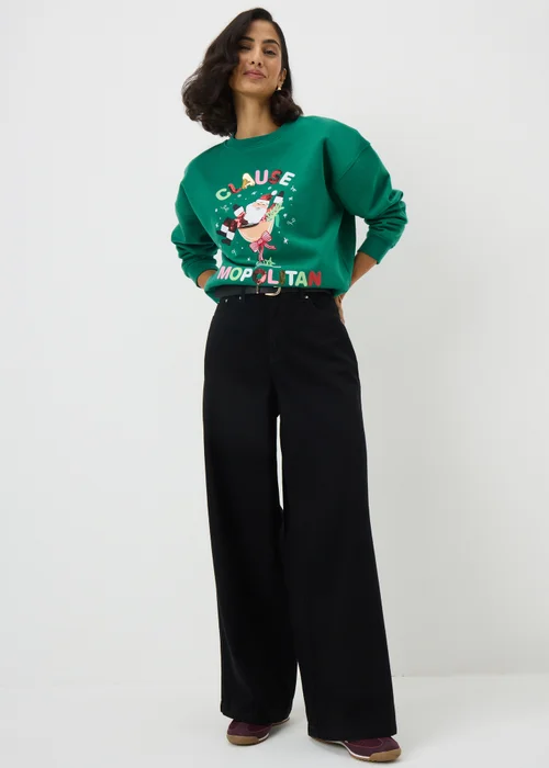 Green Slogan Christmas Sweatshirt - M Image 2