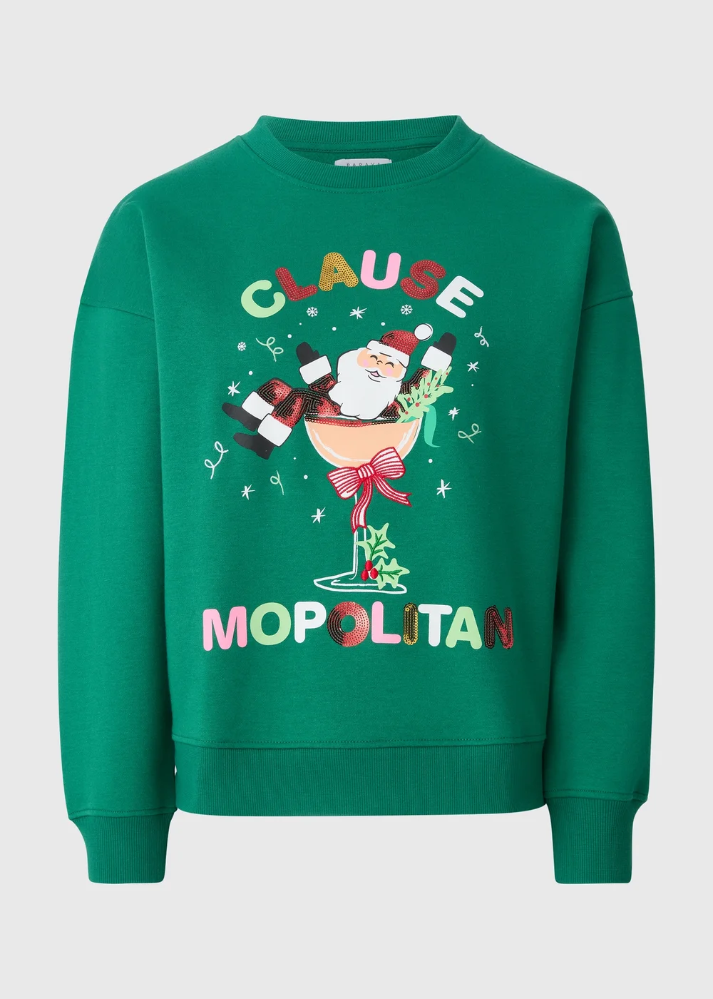 Green Slogan Christmas Sweatshirt - M Image 4