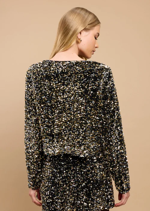 Little Mistress Gold Sequin Bolero Bow Top by Vicky Pattison - 8 Image 4