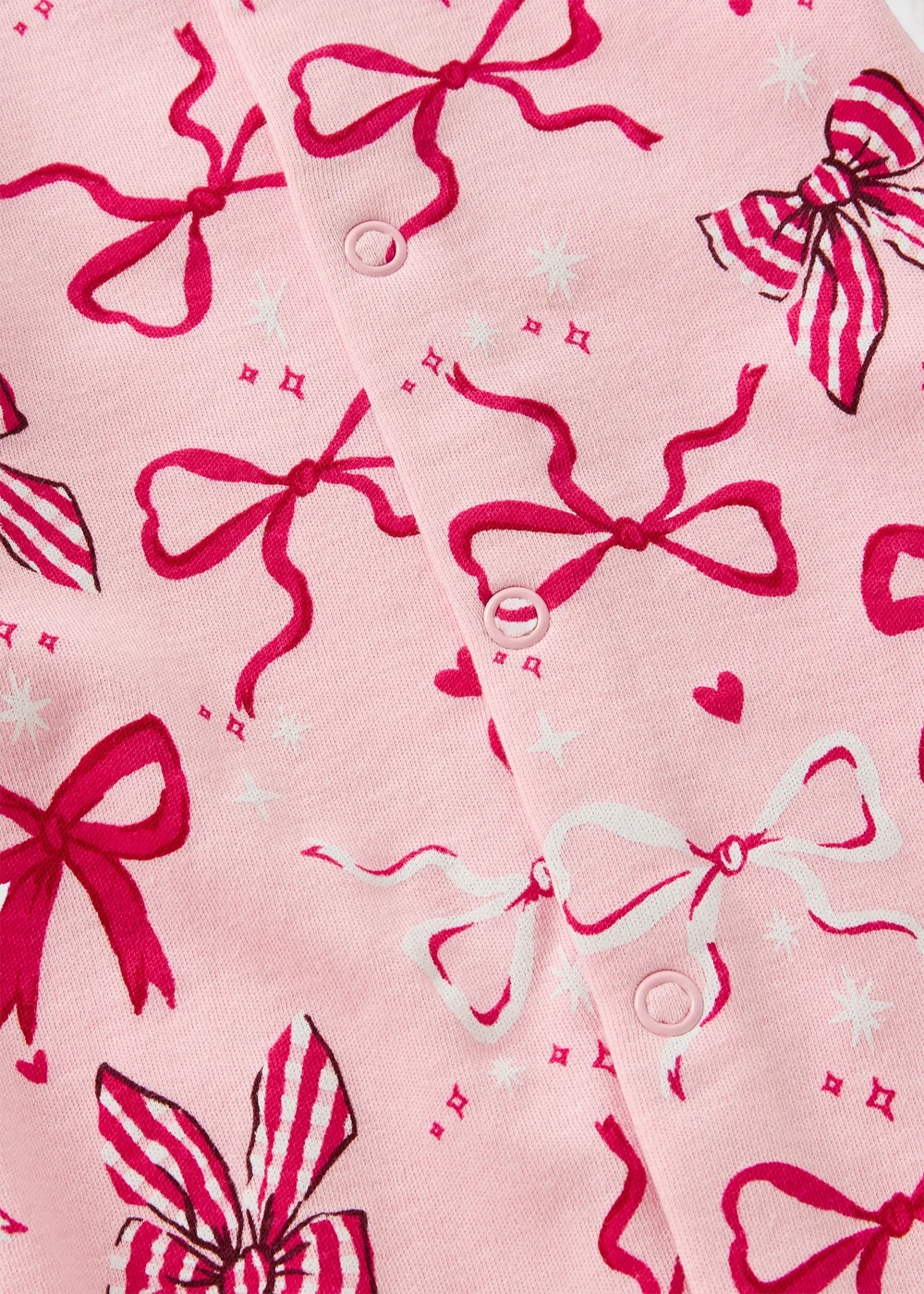 Baby Pink Bow Mini Me Sleepsuit (Newborn-23mths) - Age 0 - 3 Months Image 2