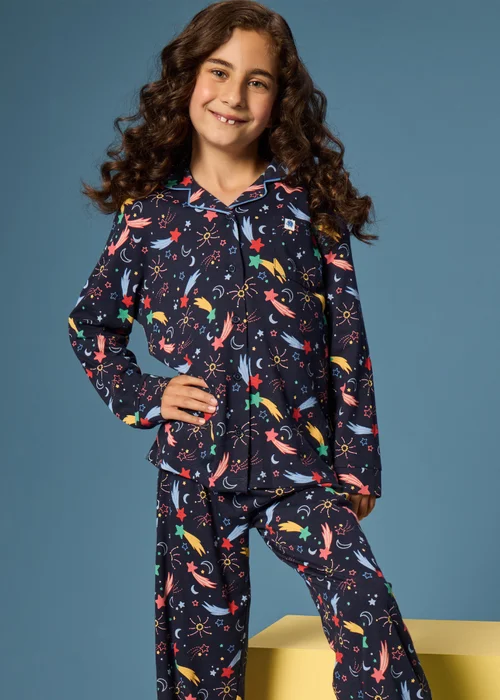 Alder Hey Kids Navy Traditional Pyjama Set (9mths-13yrs) - 1 half year to 2 Image 1