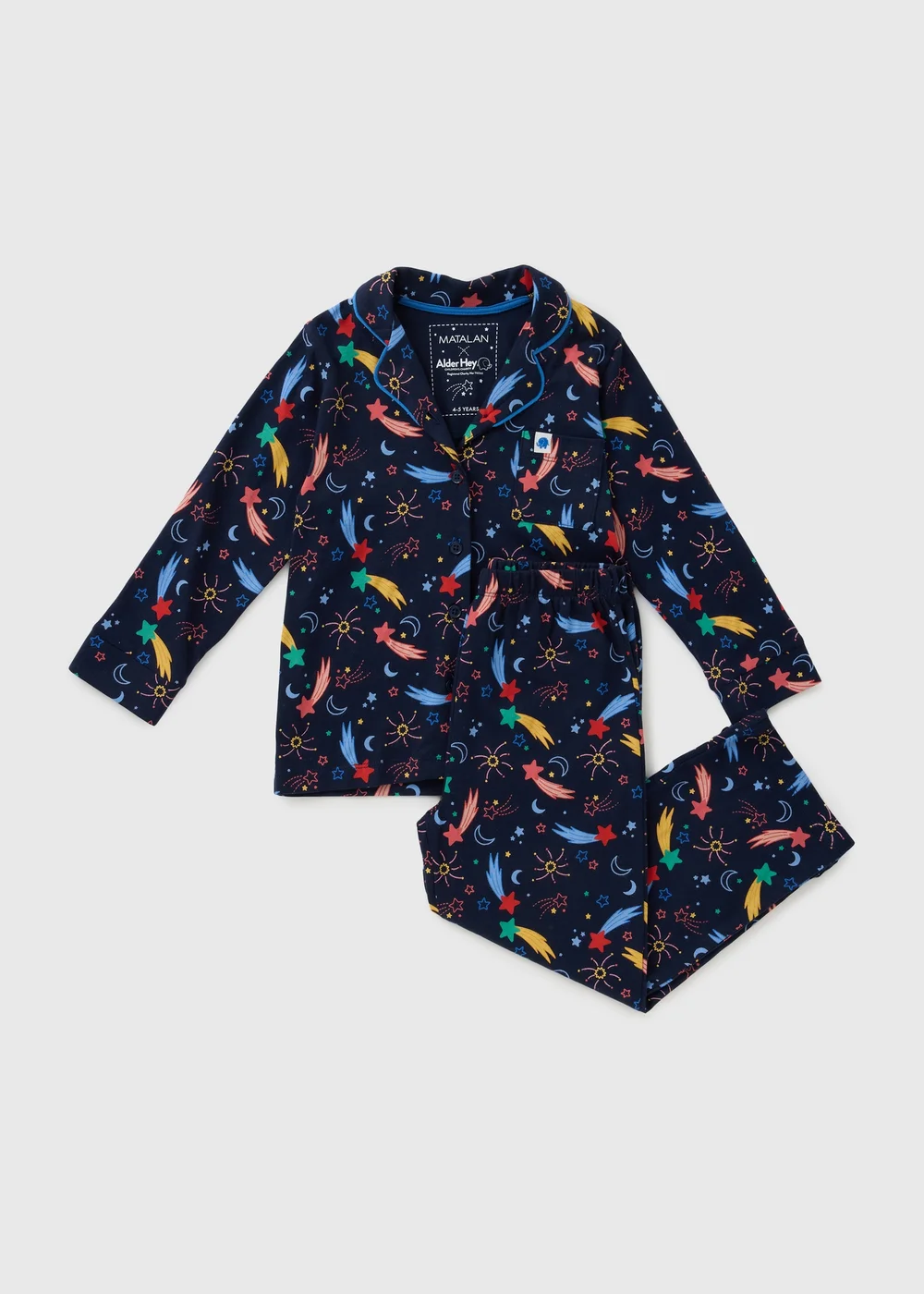 Alder Hey Kids Navy Traditional Pyjama Set (9mths-13yrs) - 1 half year to 2 Image 2
