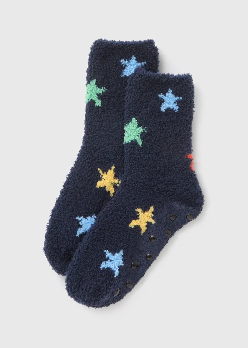 Alder Hey 2 Pack Kids Navy Socks (Younger 6-Older 6.5) - 4-6.5 Image 1
