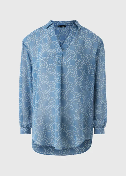Et Vous Blue Chain Print Blouse - Small Image 4