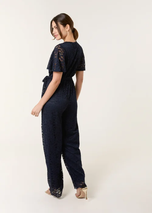 Blue Vanilla Navy Lace Wrap Over Jumpsuit - 10 Image 3