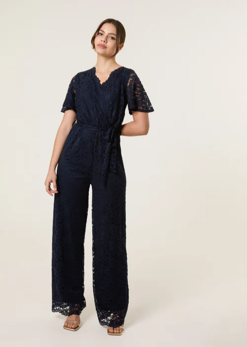 Blue Vanilla Navy Lace Wrap Over Jumpsuit - 10 Image 2