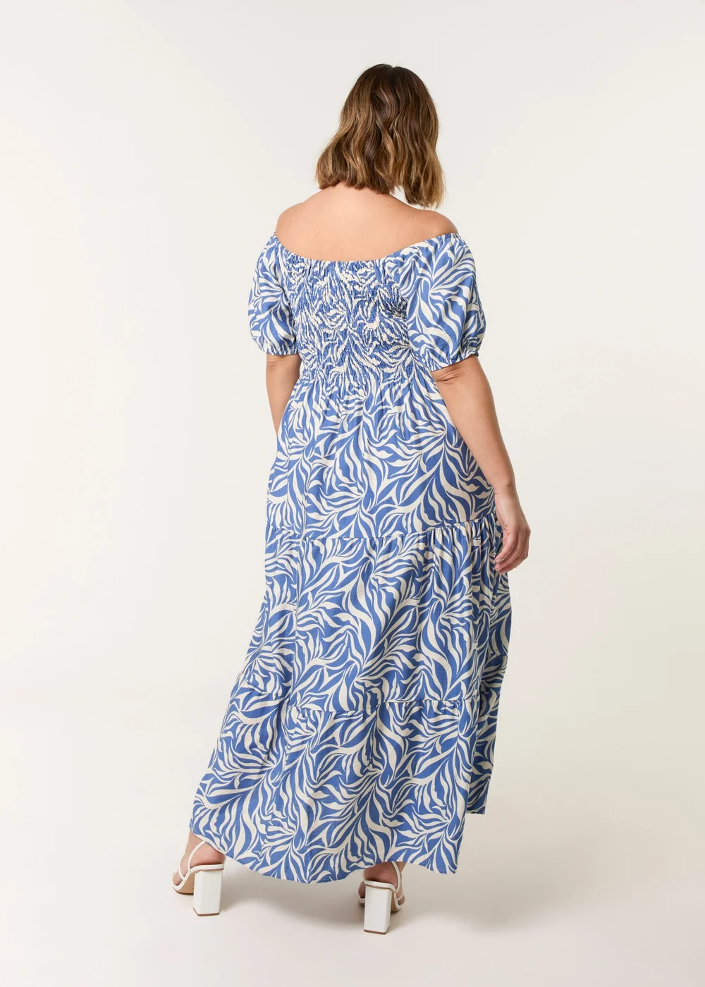 Blue Vanilla Blue Curve Elasticated Off The Shoulder Maxi Dress - 18-20 Image 2