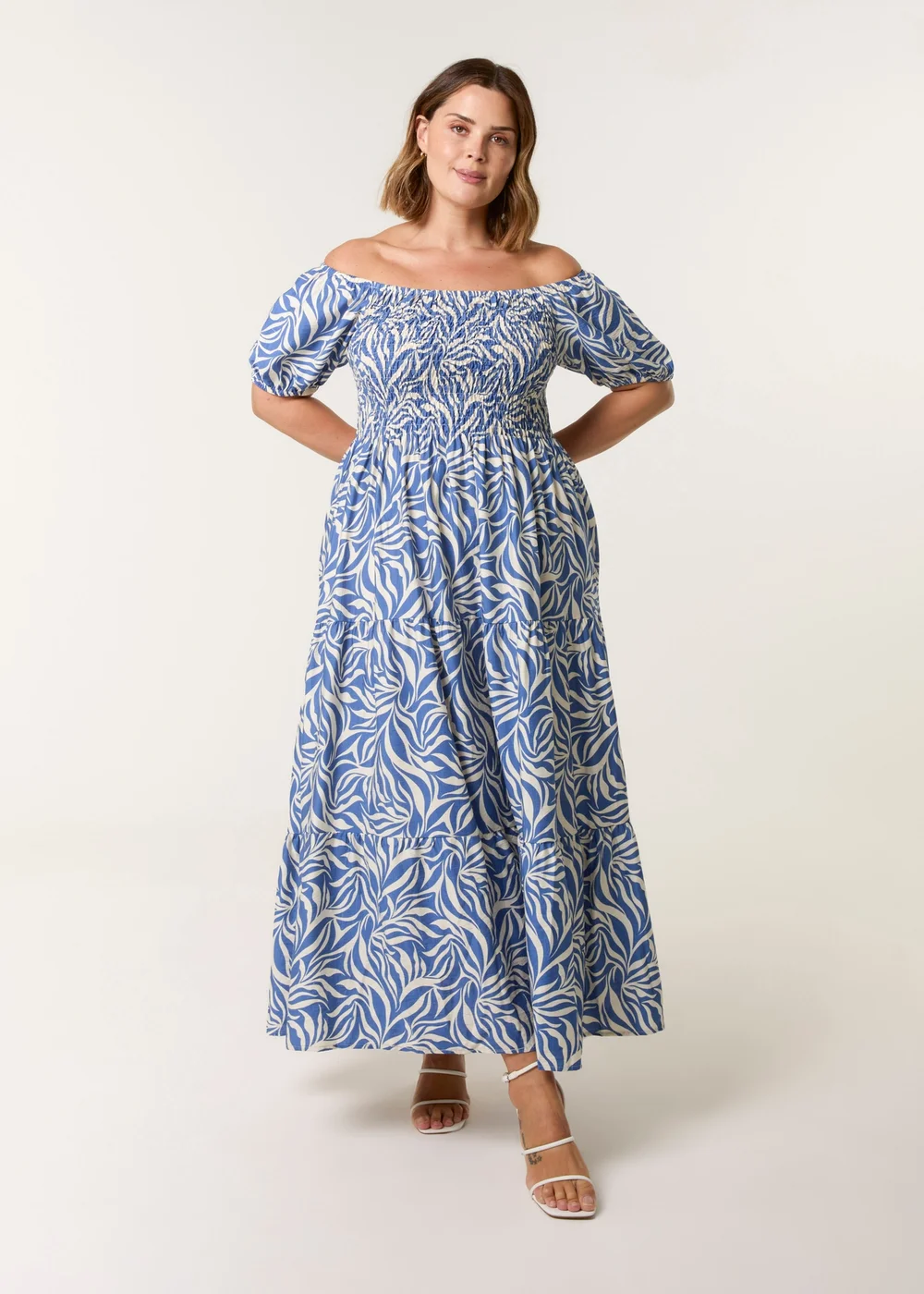 Blue Vanilla Blue Curve Elasticated Off The Shoulder Maxi Dress - 18-20 Image 1