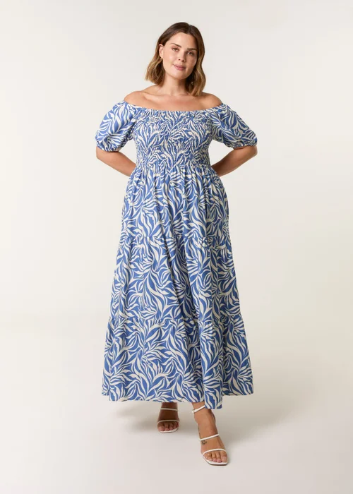 Blue Vanilla Blue Curve Elasticated Off The Shoulder Maxi Dress - 18-20 Image 1