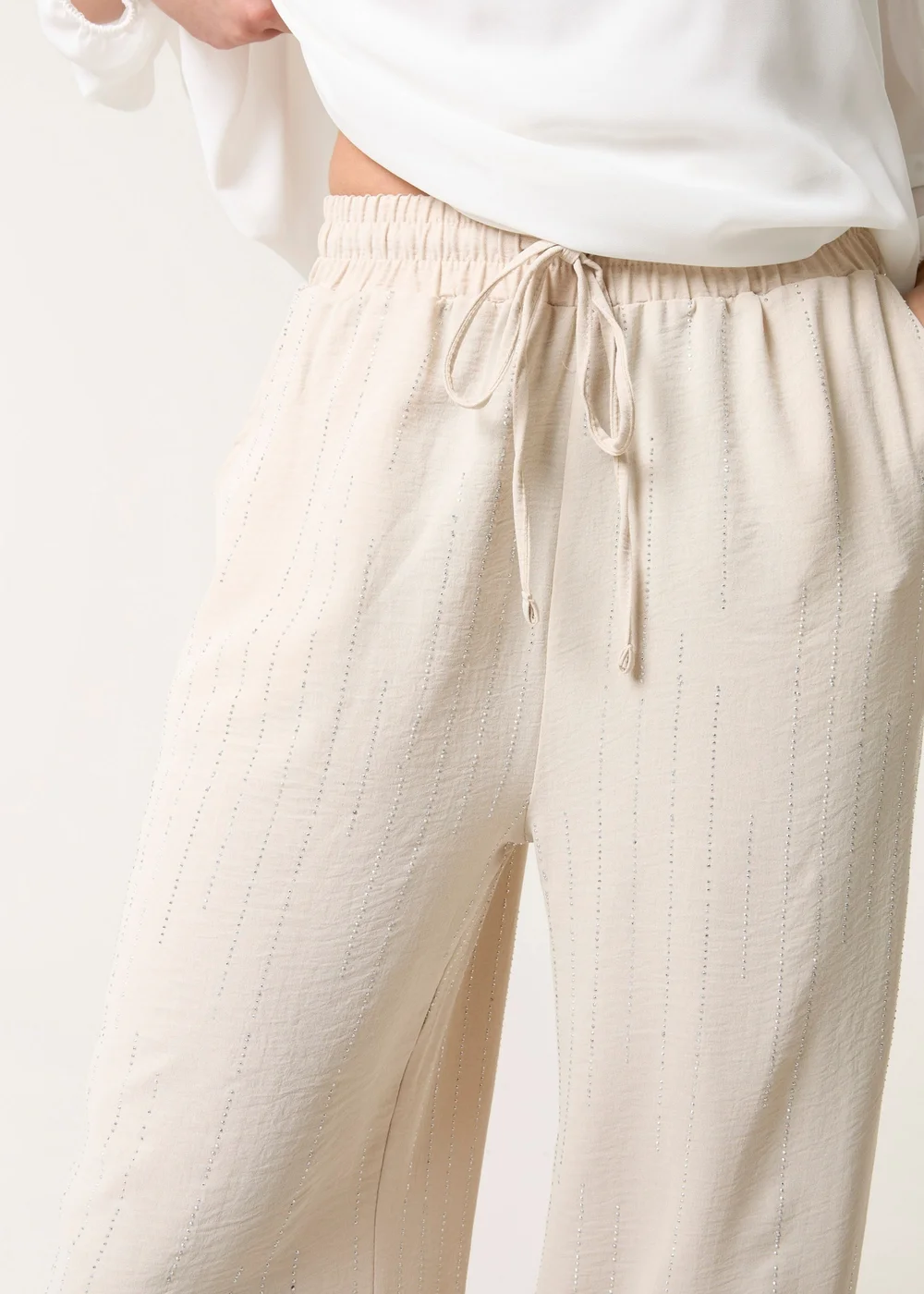 Blue Vanilla Stone Sparkle Wide Leg Trouser - M/L Image 3