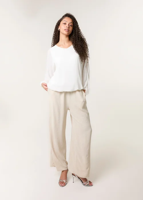 Blue Vanilla Stone Sparkle Wide Leg Trouser - M/L Image 1