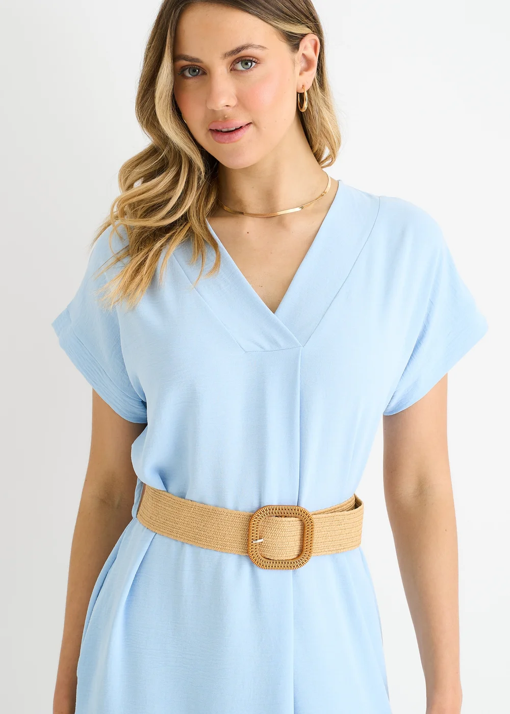 Gini London Blue Air Flow Belted Oversized Dress - M/L Image 3