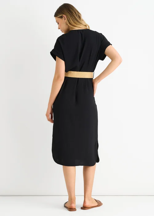 Gini London Black Air Flow Belted Oversized Dress - M/L Image 2