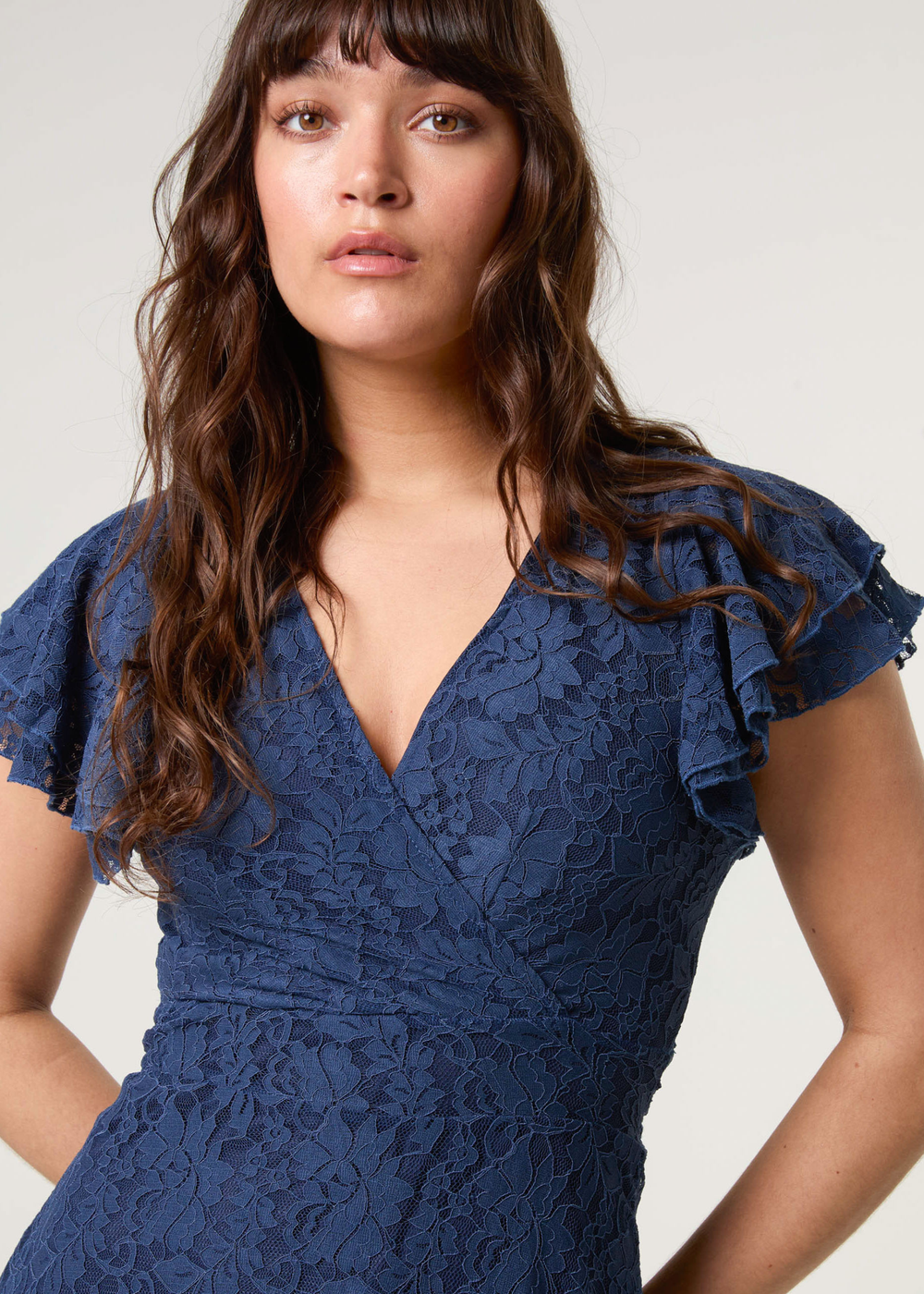 Blue Vanilla Navy Lace Angel Sleeve Dress - 10 Image 3