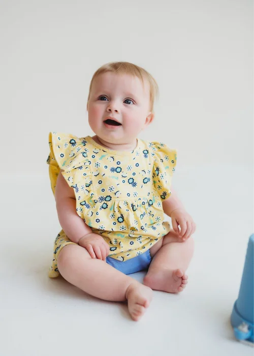 Lilly & Sid Multicoloured Sea Floral Print Top & Pant Set (0- 24 Months) - 0-3 months Image 1