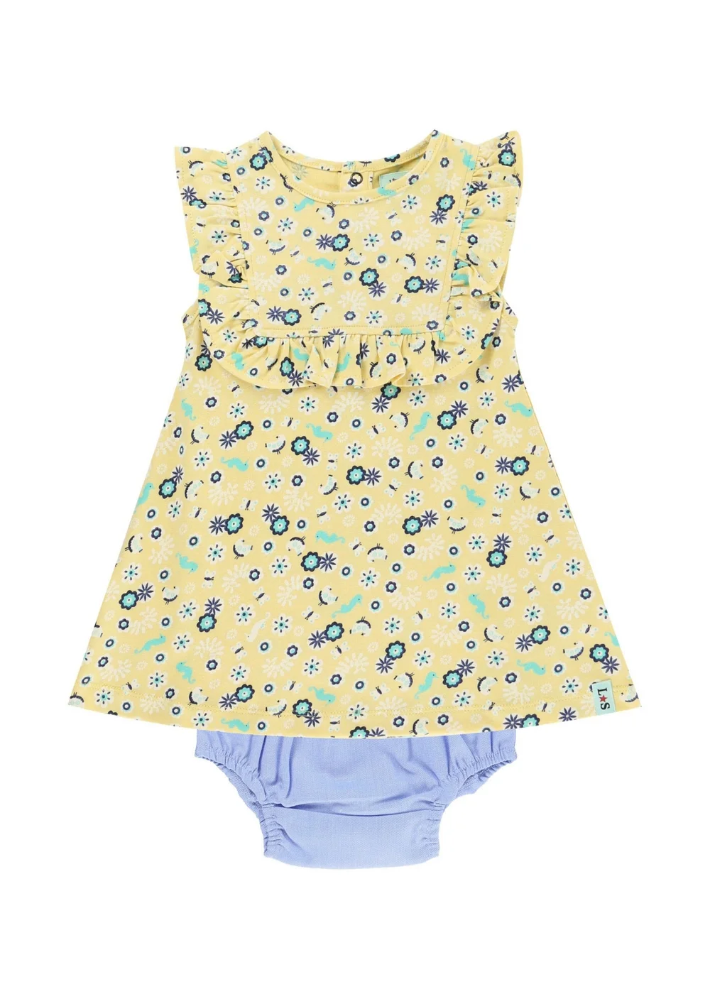 Lilly & Sid Multicoloured Sea Floral Print Top & Pant Set (0- 24 Months) - 0-3 months Image 2